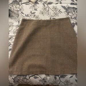 Brown Houndstooth Skirt